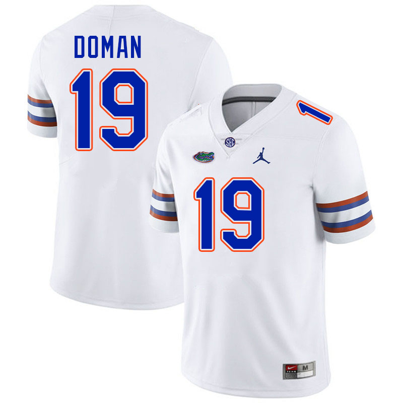 Florida Gators #19 Tommy Doman College Football Jerseys Stitched-White
